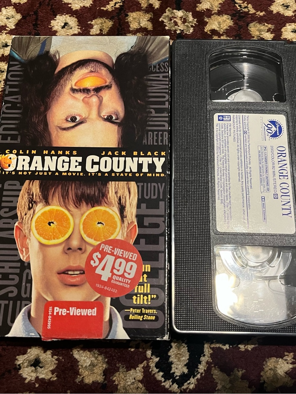Orange County VHS 2002 PG-13 Full Screen NTSC Paramount Colin Hanks Jack Black